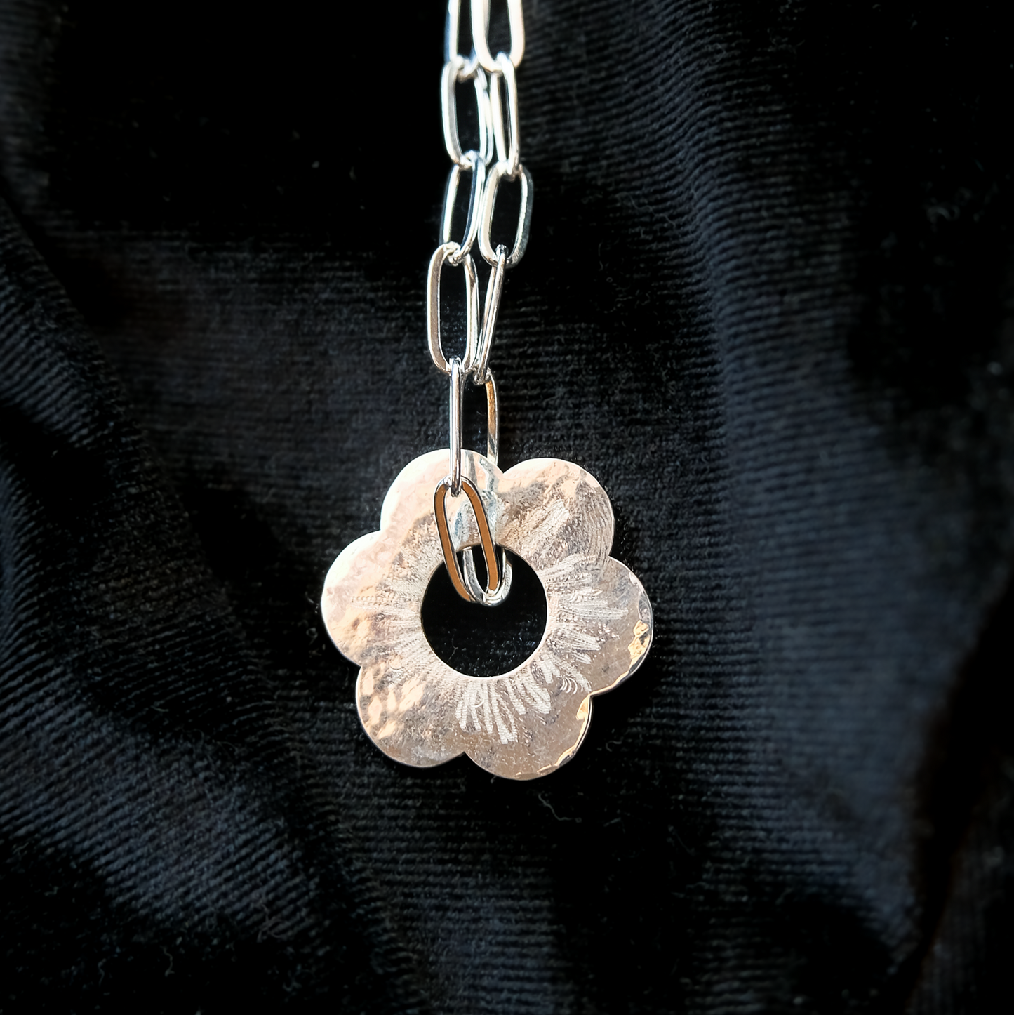 🌸 Sterling Silver Flower Pendant Necklace