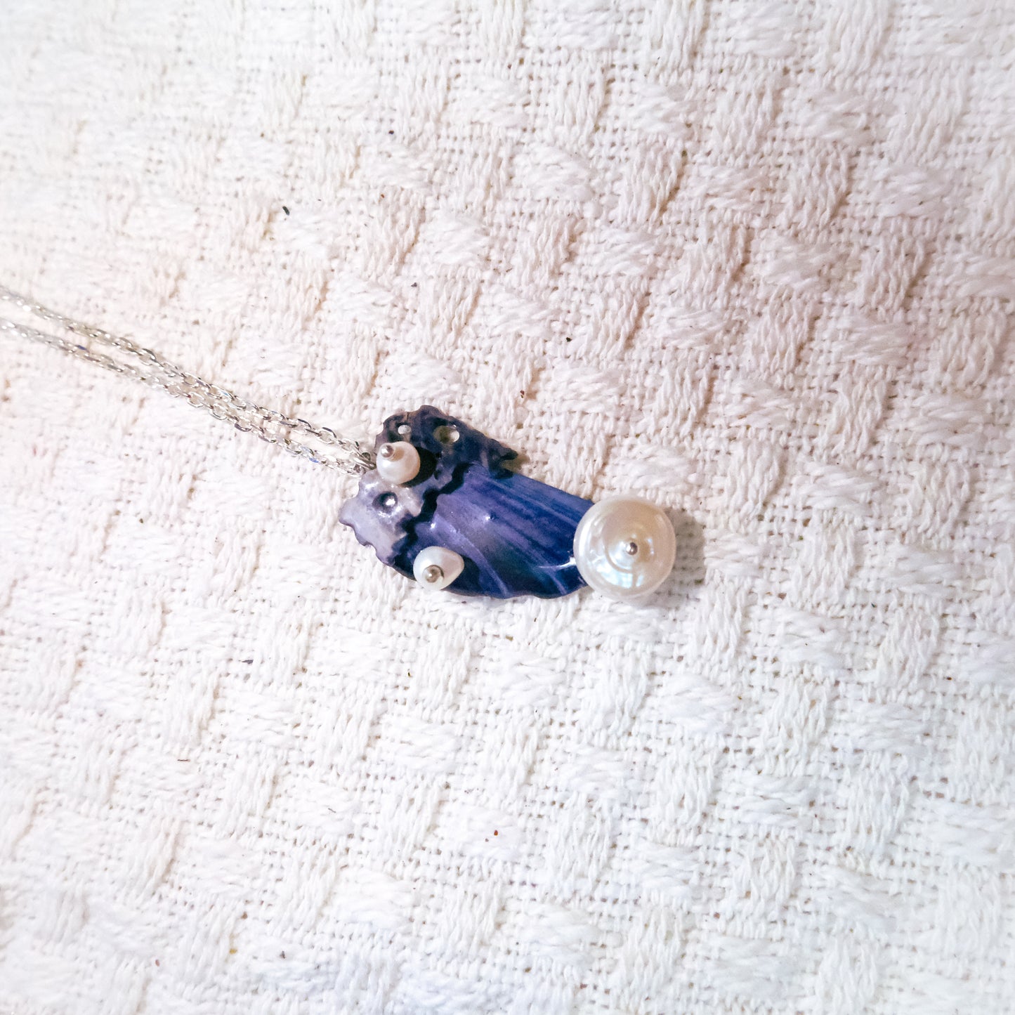 Blue Mussel Shell: Midnight Tide Pendant