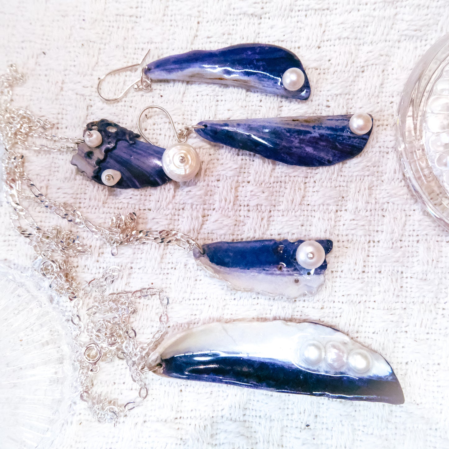 Blue Mussel Shell: Ocean's Pearl Necklace