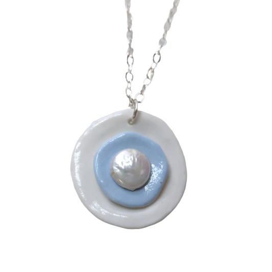 Sky Blue Artistic Ceramic Necklace