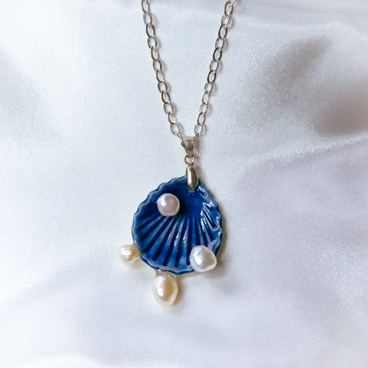 Blue Scallop Pearl Necklace