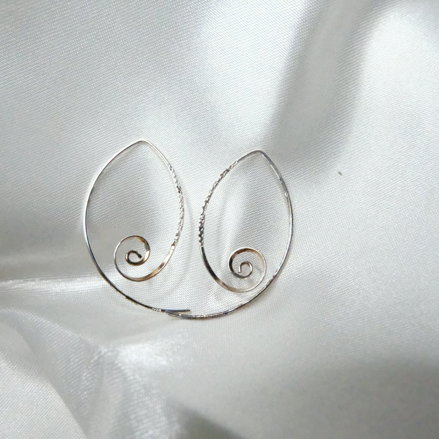 Silver Spiral Hoop Earrings