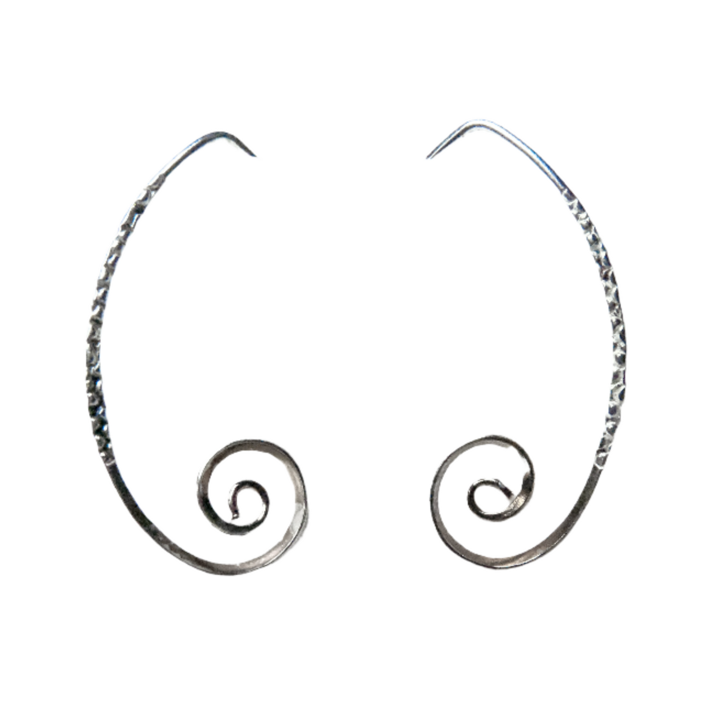 Silver Spiral Hoop Earrings