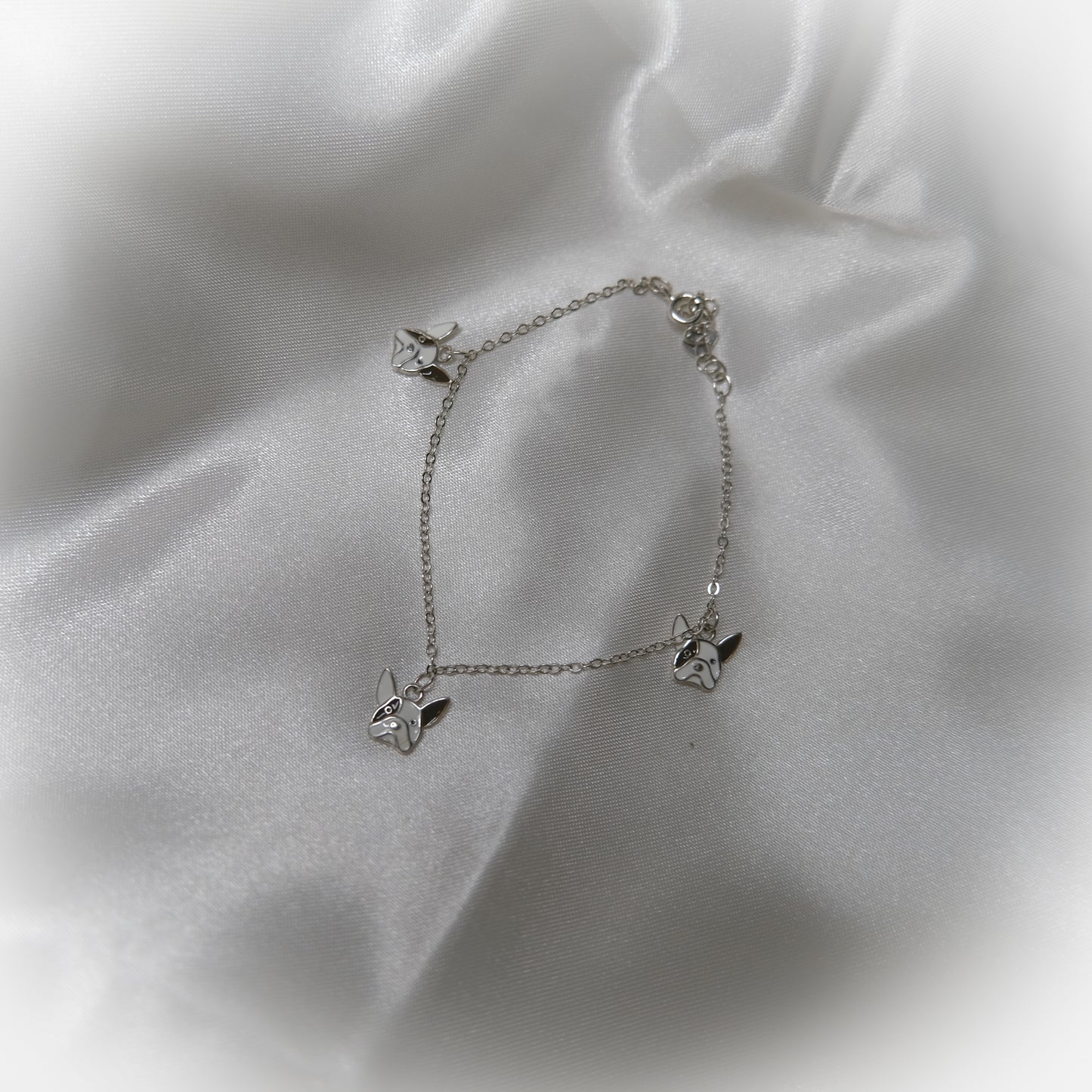 Sterling Silver French Bulldog Bracelet