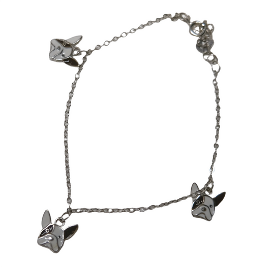 Sterling Silver French Bulldog Bracelet