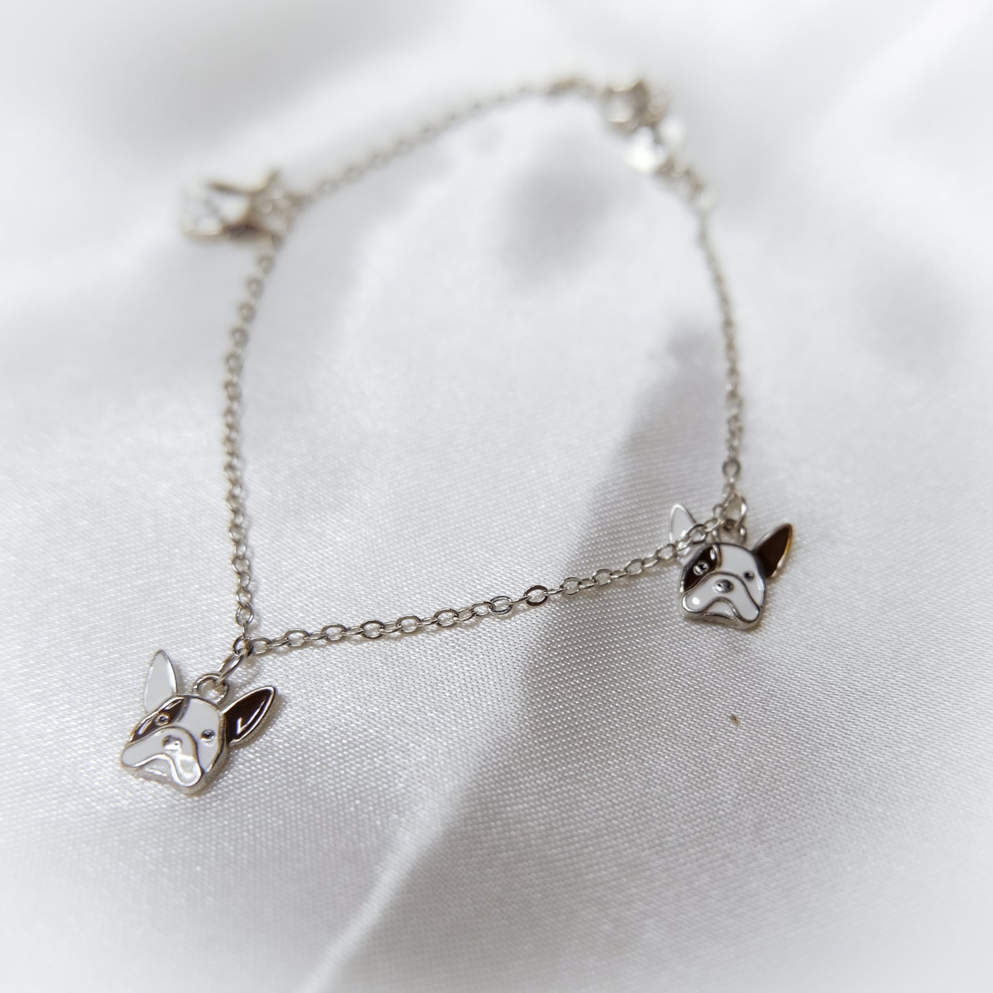 Sterling Silver French Bulldog Bracelet